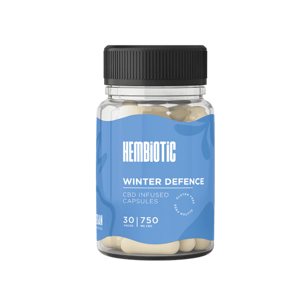 made by: Hembiotic price:£37.91 Hembiotic 750mg CBD Capsules - 30 Caps next day delivery at Vape Street UK